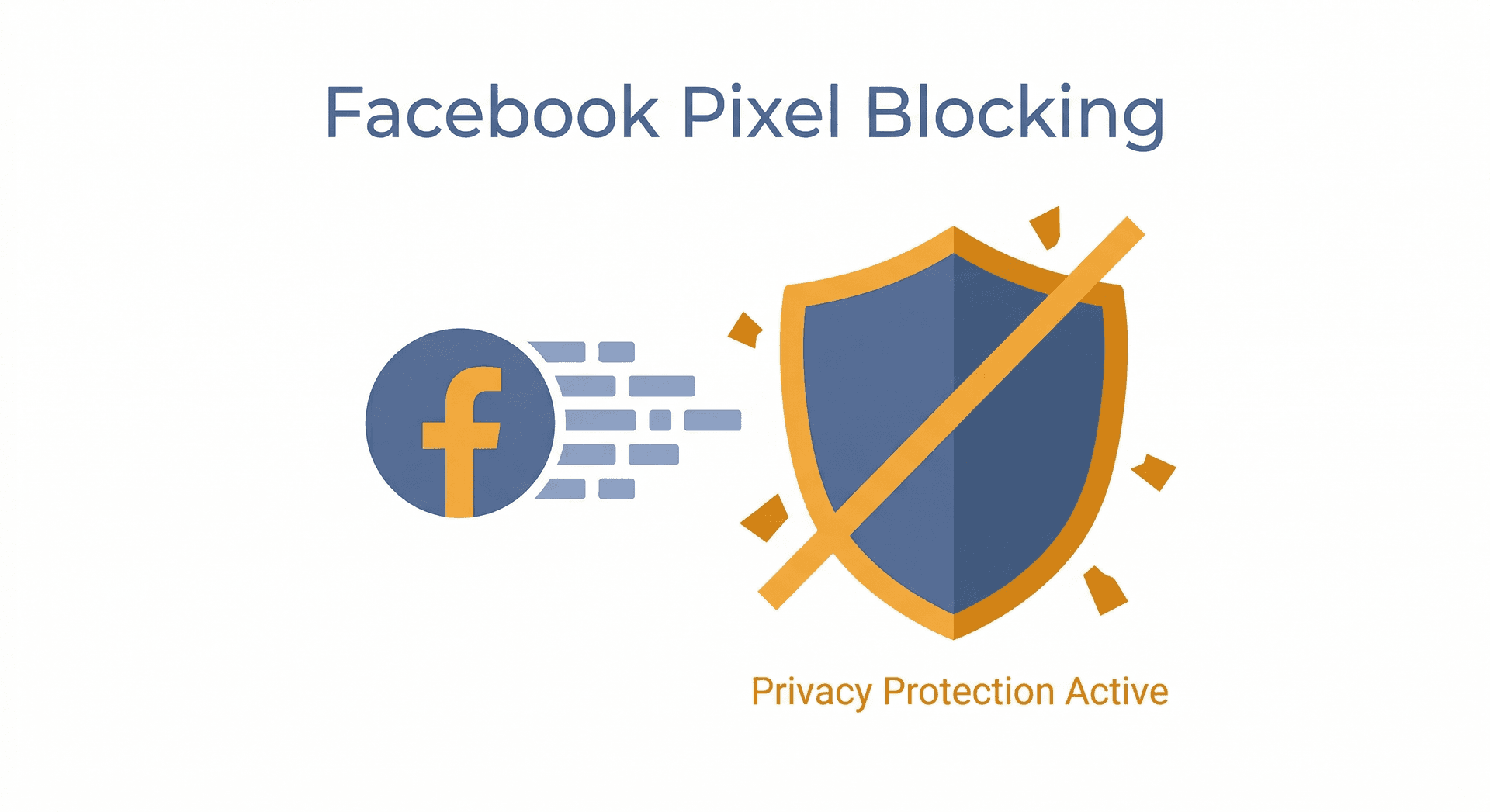 Facebook Pixel-ikon blokeret af et skjold