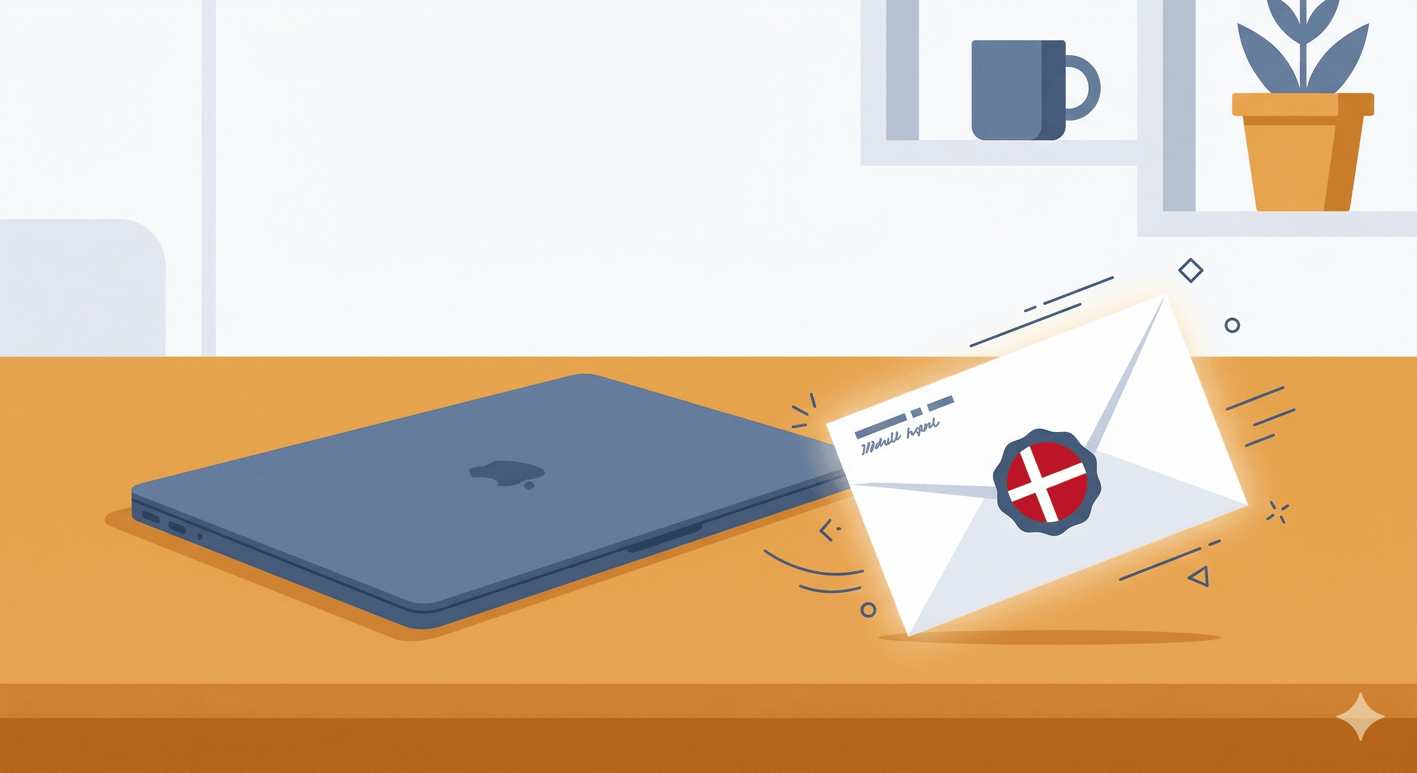 Officielt brev fra Datatilsynet på et skrivebord med en laptop